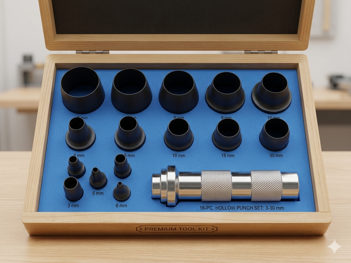 Brecraft®Professional 16-Piece Hollow Punch Set (3-30mm) - Breeze