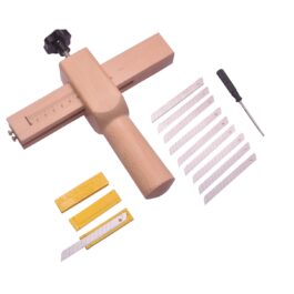 Leather Strap Cutter with Safety Gage and with 10 Blades