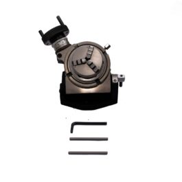 Rotary Table 4″ Tilting + 65mm Self centering 3 jaw Chuck + Back plate