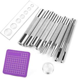 BreCraft®12 Pieces Leather Punch Tool Base Set Snap Rivet Setting Tool