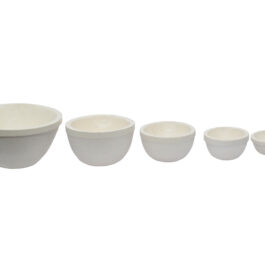 Assorted White Ceramic Melting Crucible Dish Cups 5pc