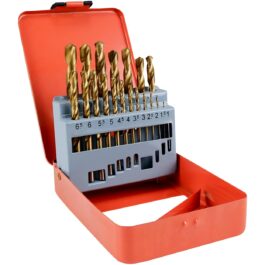 HSS Drill Bit Set 19 Pc High Speed Steel Coated