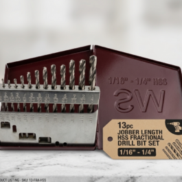 Industrial-Grade Precision: High-Speed Steel Jobber Length Drill Bits – 13pc Set for Metal, Wood, & Plastic