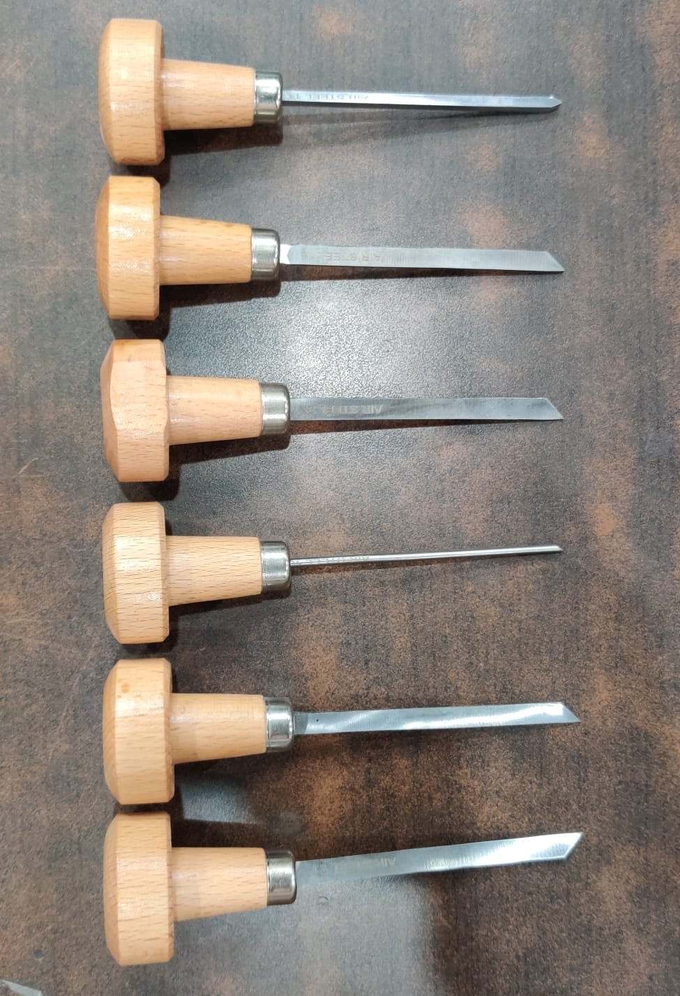BreCraft™ 6 piece Wooden Handle Hand Machine Graver Set - Breeze tools