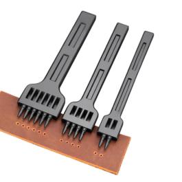 BreCraft® 1mm Leather Row Punch Set: 2, 4, & 6 Prong Zinc Alloy Stitching Chisels