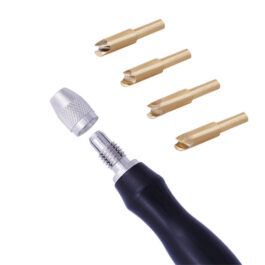 BreCraft™Leather Edge Creaser Set (4 Replaceable Brass Head)